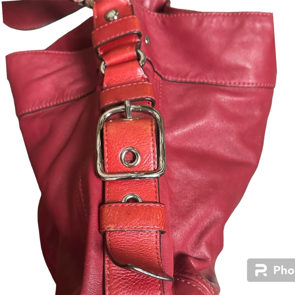 Coach red leather shoulder bag. Any purchase at my life so gets entry for raffle - Picture 2 of 9